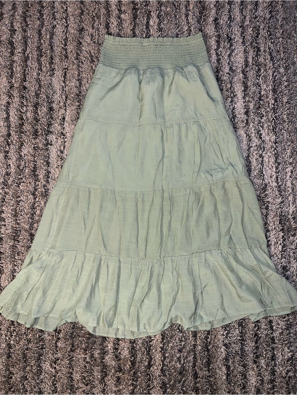 Love Tree Light Sage Tiered Maxi Skirt - Picture 3 of 4